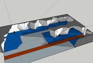 Impressie nieuwe layout boulderwand